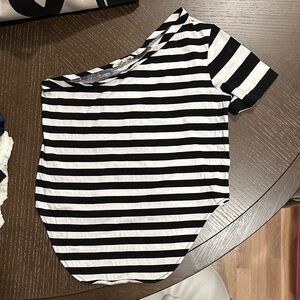 Pencey Black and White Striped Top